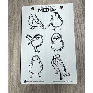Ranger Dina Wakley Media Cling Stamps 6"X9"-Scribbly Small Birdies
